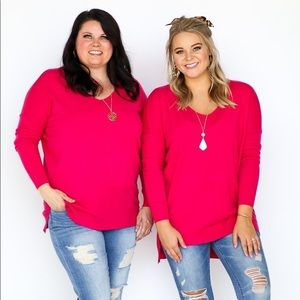 Kiki LaRue Fuschia butter sweater